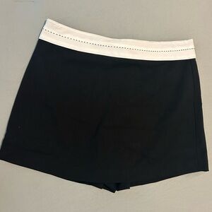 Lulu’s Black Skort with White Waistband Detail